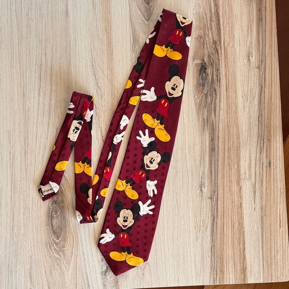 Mickey Unlimited Other - Vintage Mickey Mouse Unlimited Tie – Rudy Cervantes, Red/Burgundy, 56”